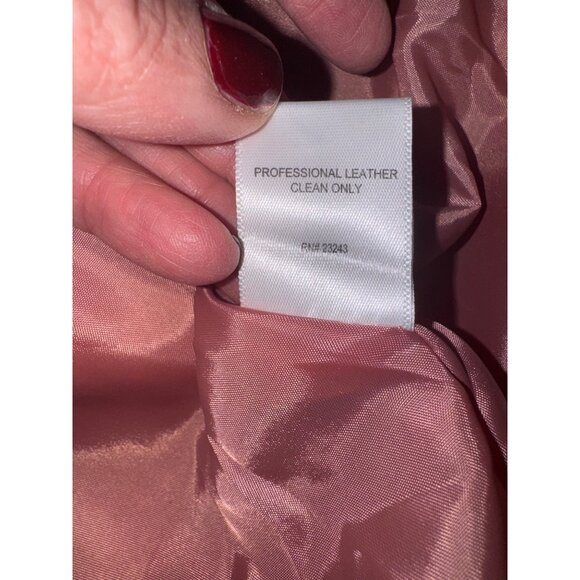 NWT Soft Blush Pink Suede Double Breasted Trench Coat Leather Luxe Designer City - Picture 14 of 16